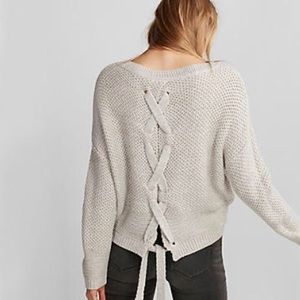 Express Lace Up Split Back Sweater XS